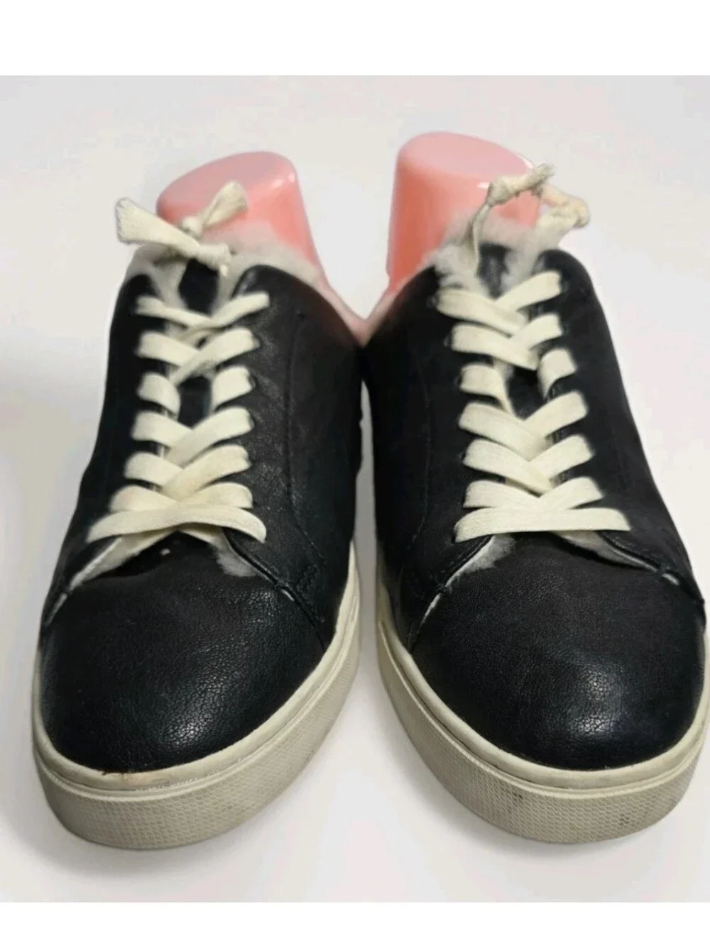 Frye Ivy Shearling Low Lace Sneaker Black Women's Size 8.5 Anthracite
